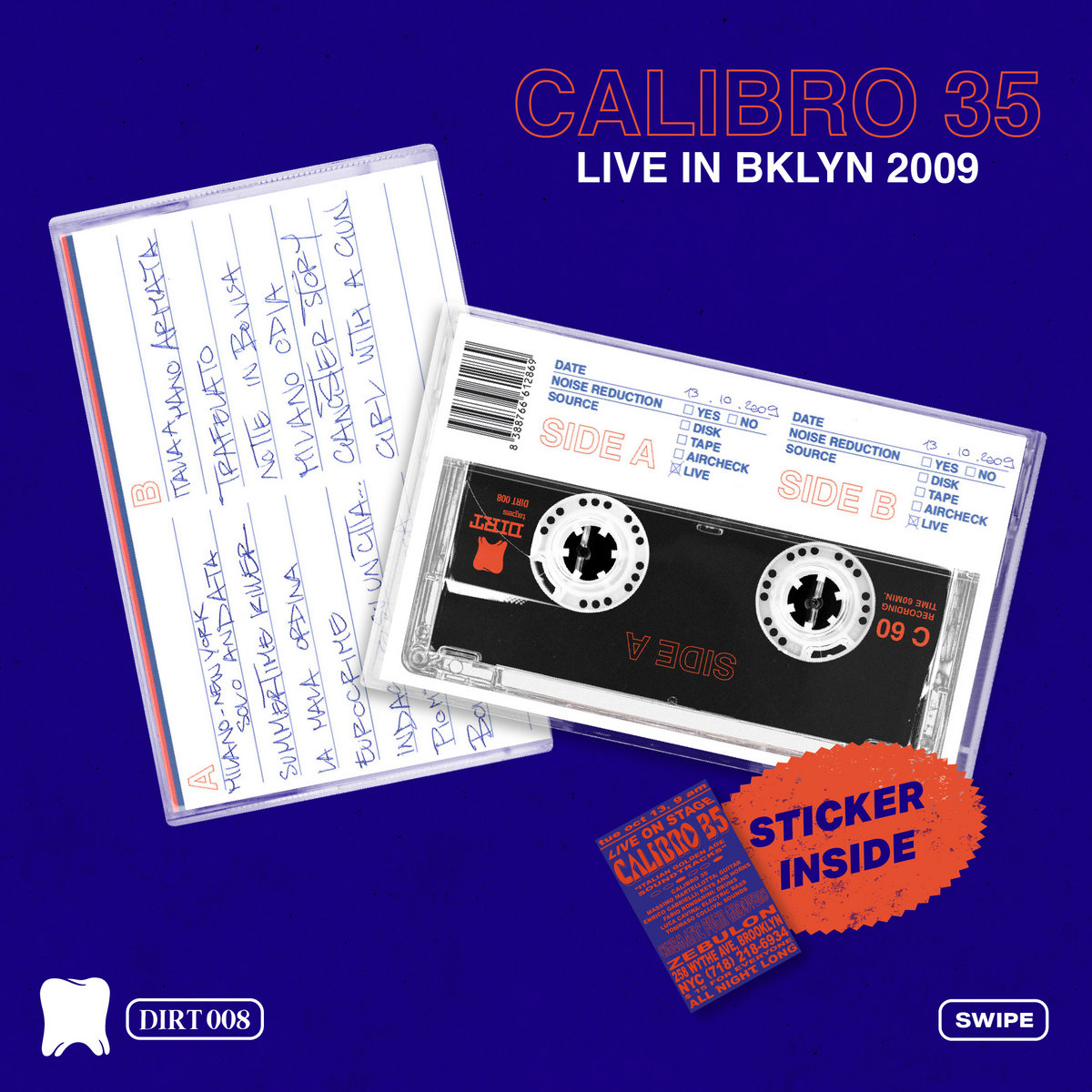Calibro 35 - "Live in Brooklyn 2009" Audio Cassette (unreleased) cover art